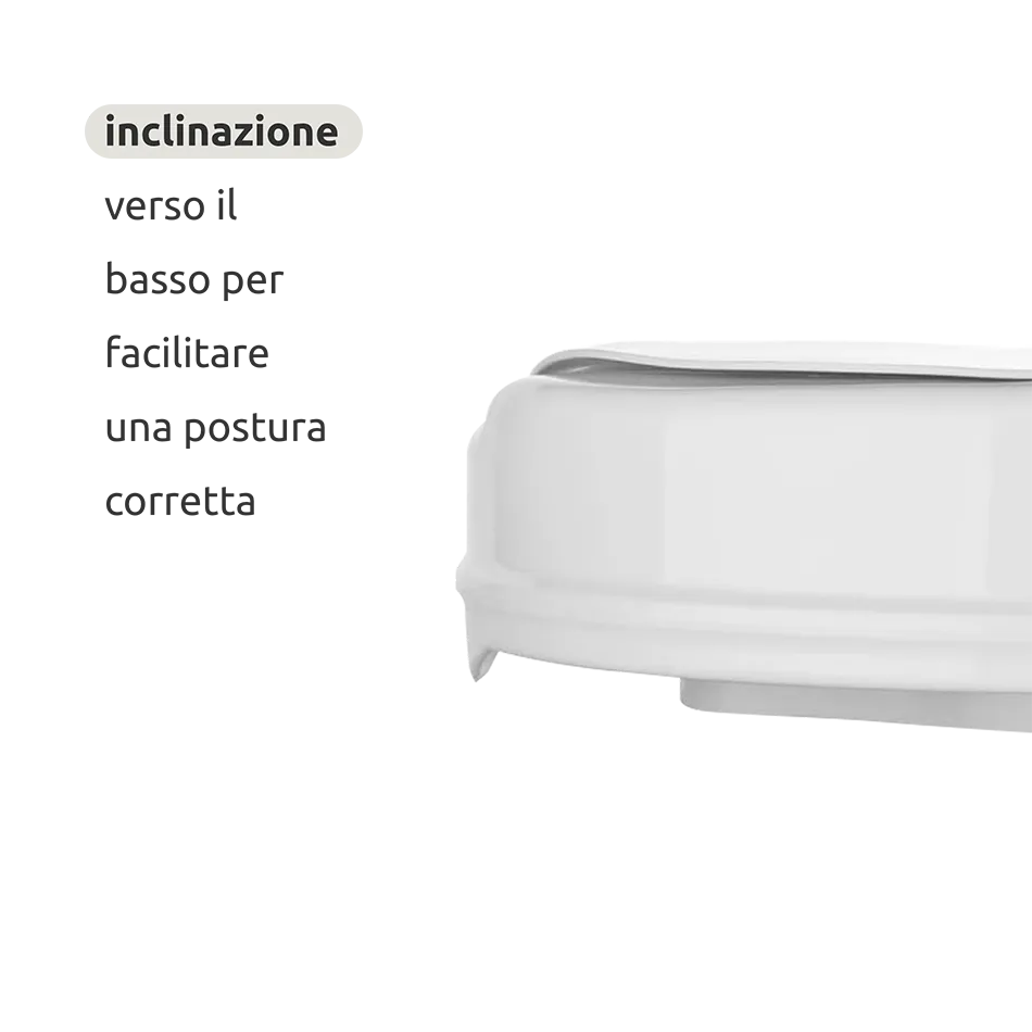 Rialzo wc anatomico con copriwater con sistema di fissaggio laterale // Go Dado