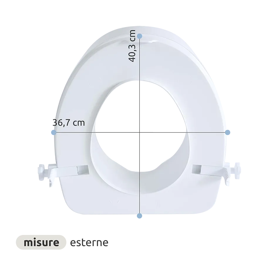 Rialzo wc anatomico con copriwater con sistema di fissaggio laterale // Go Dado