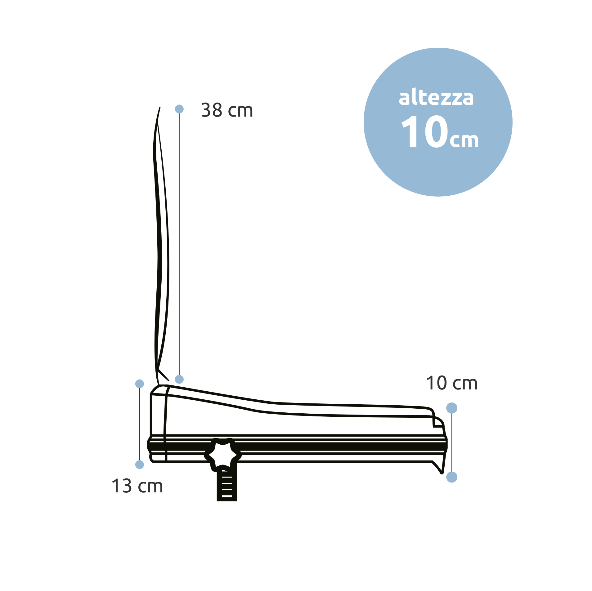 Rialzo wc anatomico con copriwater con sistema di fissaggio laterale // Go Dado