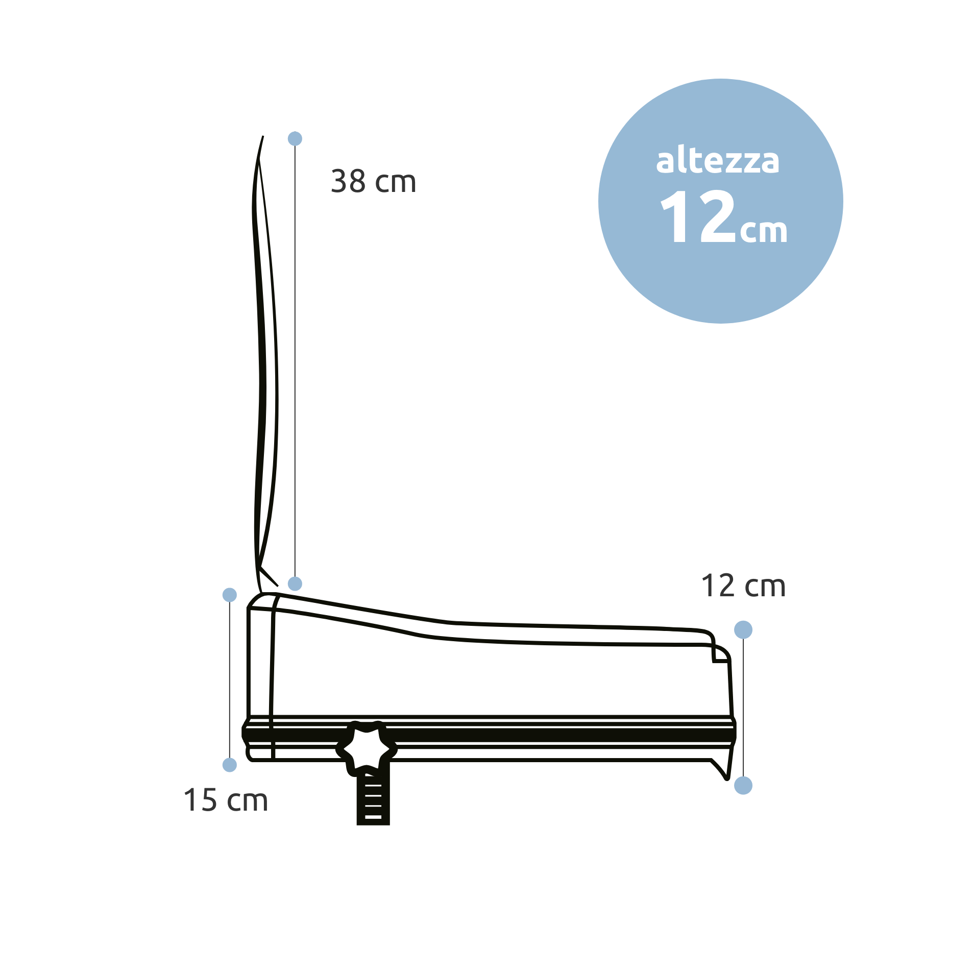 Rialzo wc anatomico con copriwater con sistema di fissaggio laterale // Go Dado