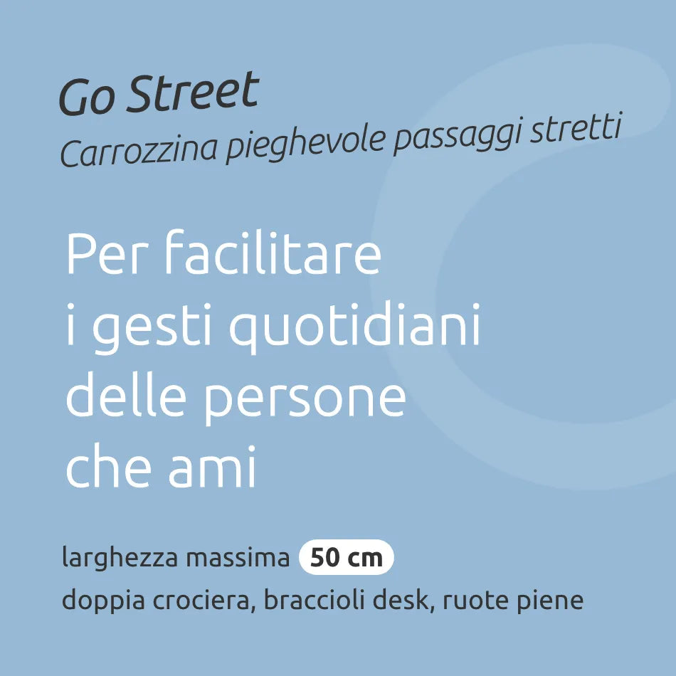 Carrozzina pieghevole passaggi stretti 50 cm // Go Street rossa