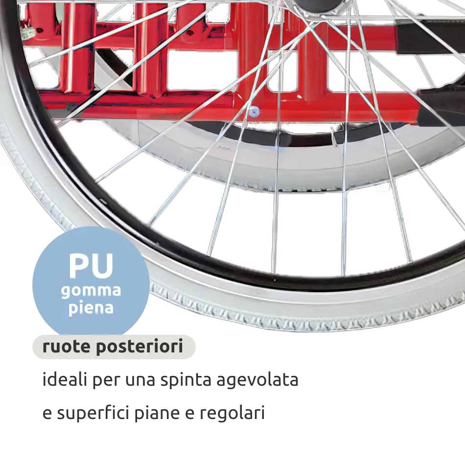 Carrozzina pieghevole passaggi stretti 50 cm // Go Street rossa