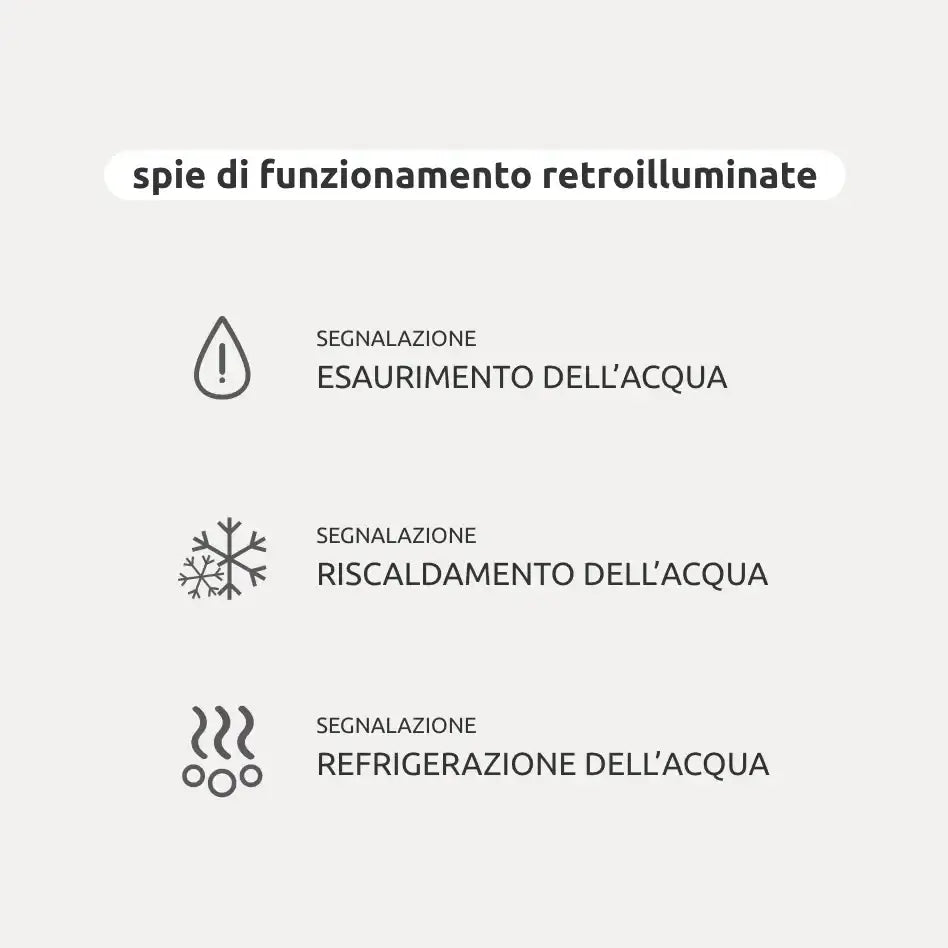 Distributore acqua 3 temperature, 1 erogatore, carica dal basso, controllo touch // NEW