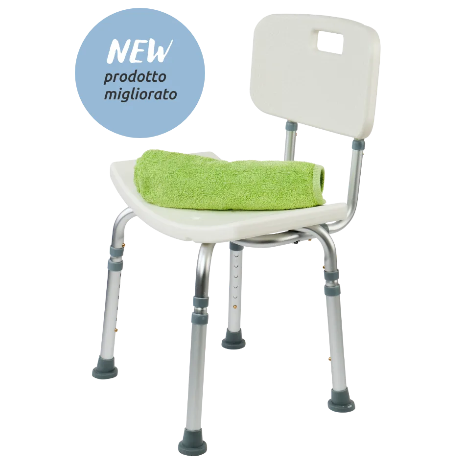 Sedia da doccia con schienale estraibile e maniglie integrate // Go Pan