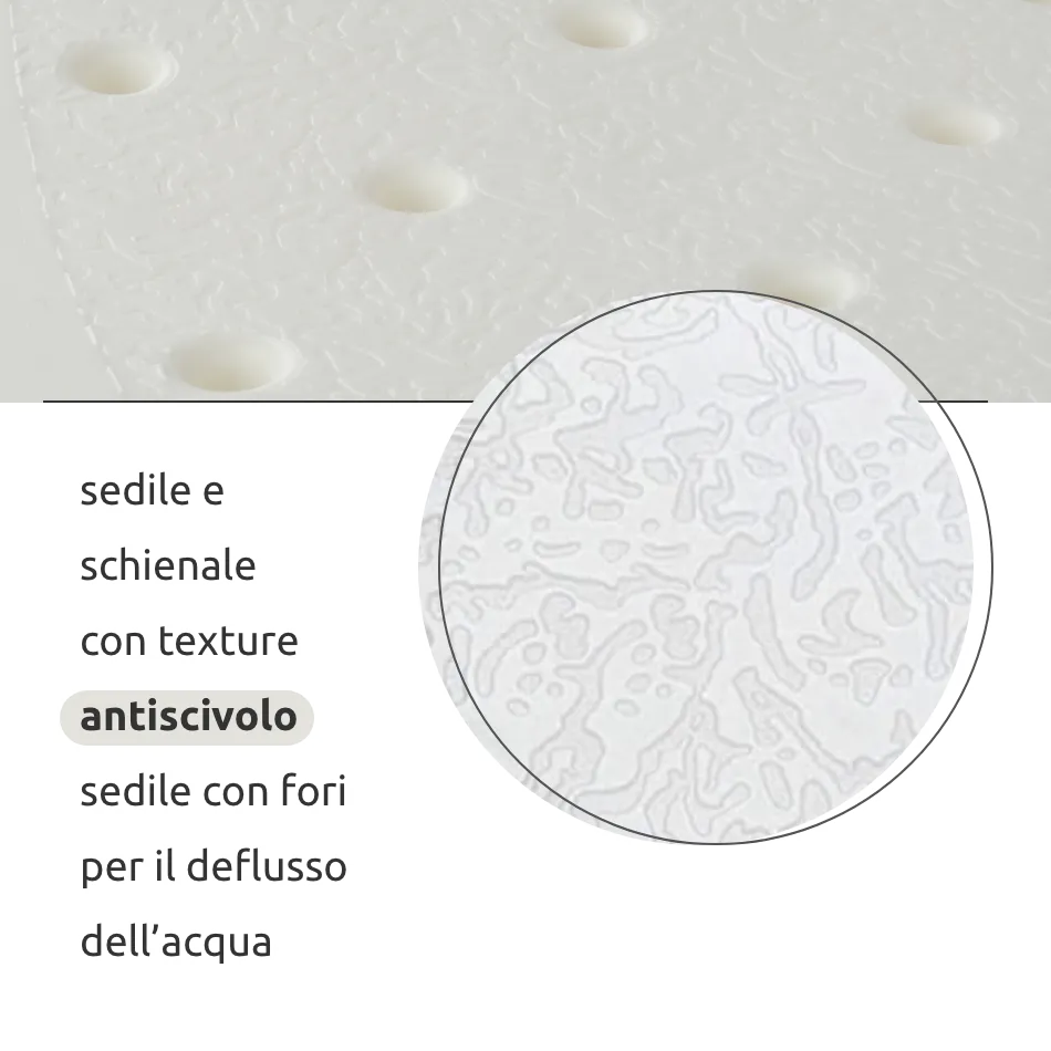 Sedia da doccia con schienale estraibile e maniglie integrate // Go Pan
