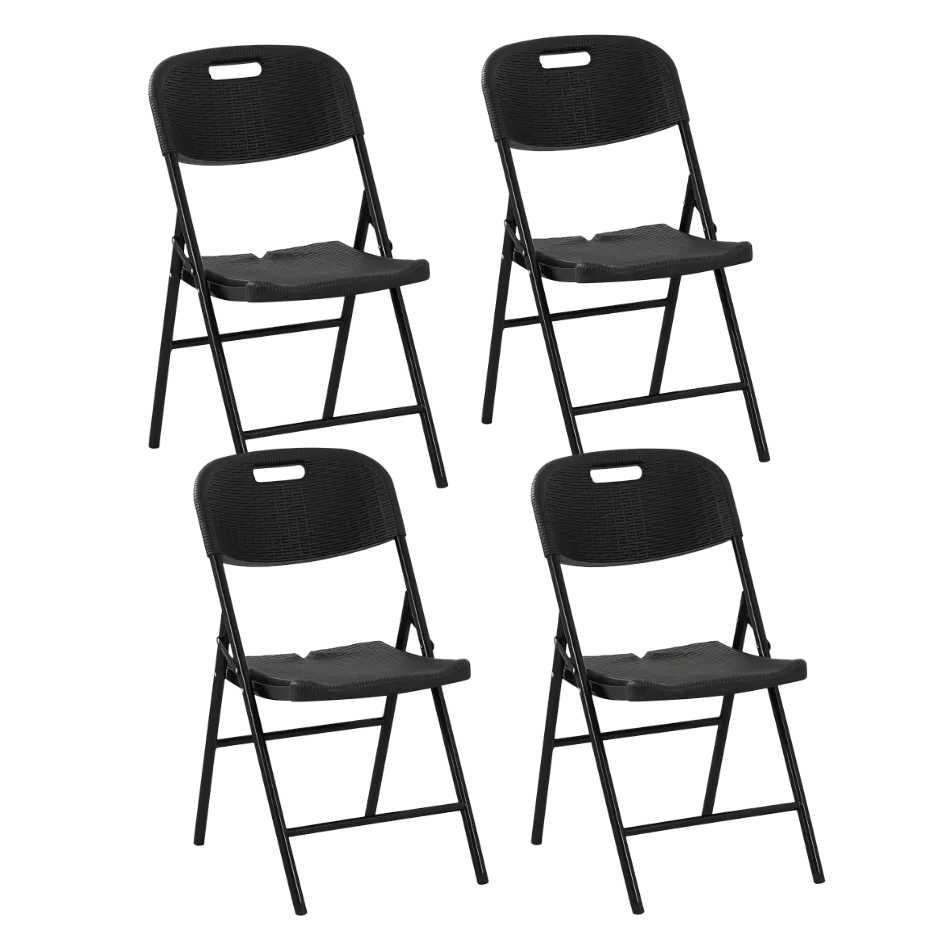 Coppia di sedie pieghevoli da esterno // linea Go Cantelia effetto rattan antracite