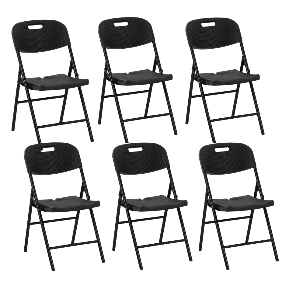 Coppia di sedie pieghevoli da esterno // linea Go Cantelia effetto rattan antracite