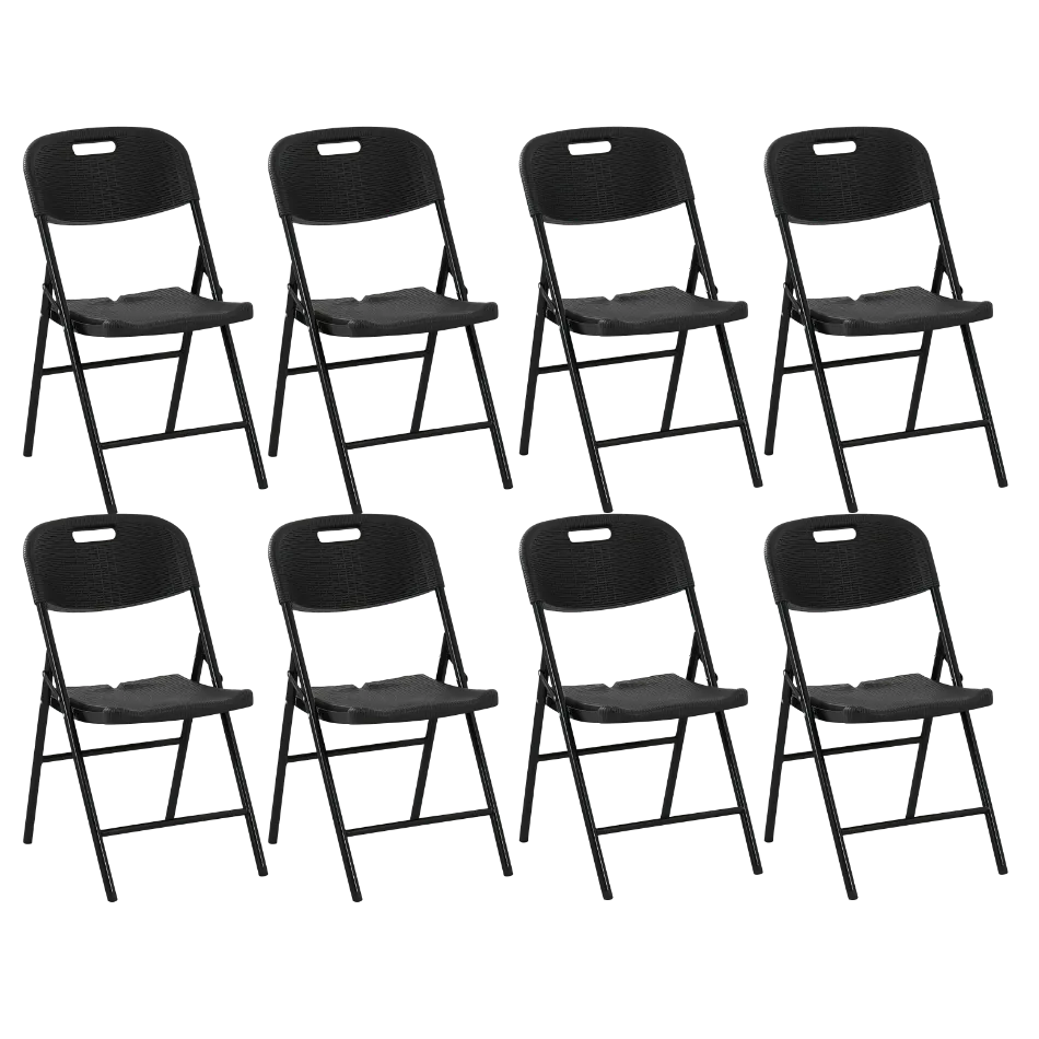 Coppia di sedie pieghevoli da esterno // linea Go Cantelia effetto rattan antracite