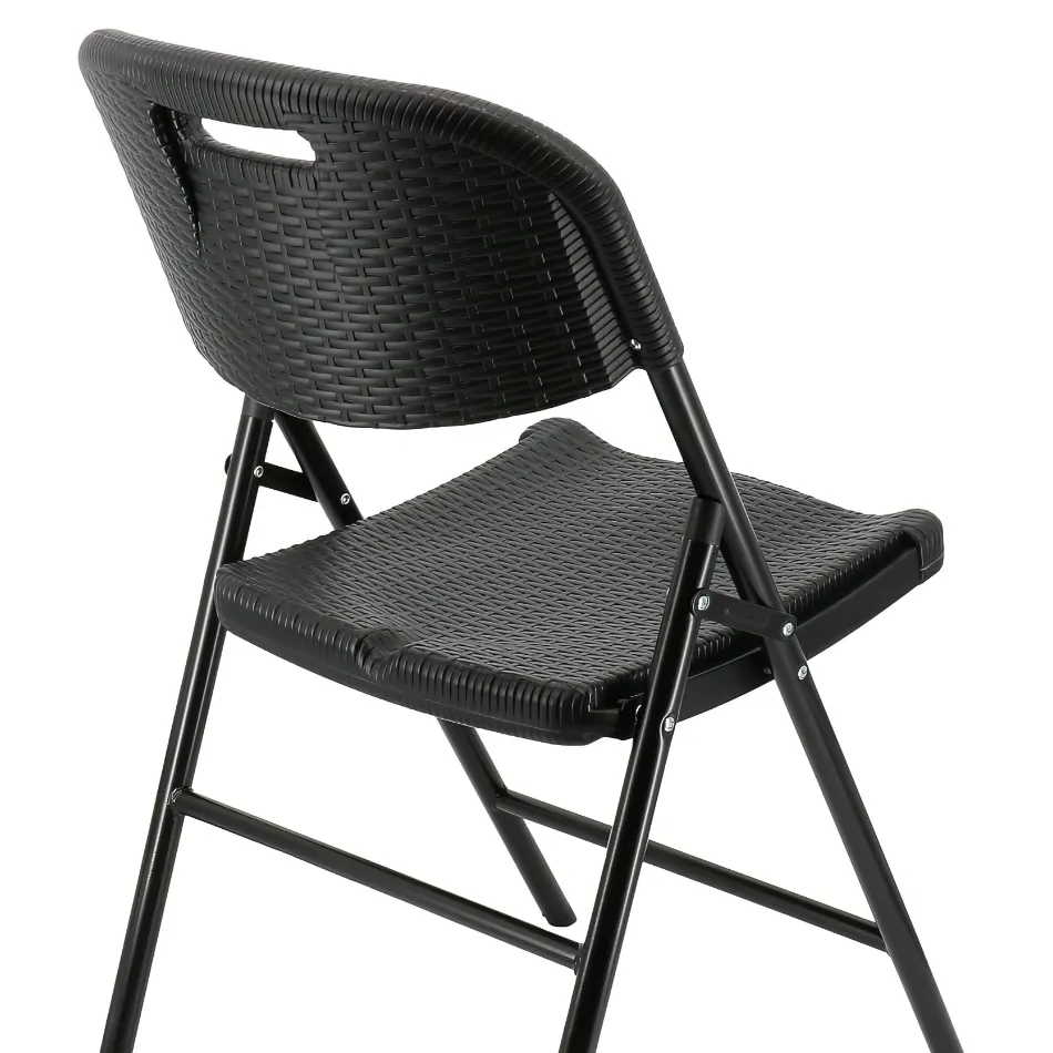 Coppia di sedie pieghevoli da esterno // linea Go Cantelia effetto rattan antracite