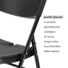 Coppia di sedie pieghevoli da esterno // linea Go Cantelia effetto rattan antracite