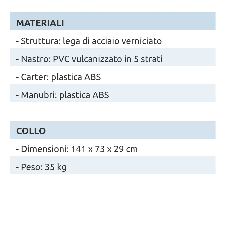 Tapis roulant elettrico entry level prestazioni elevate, Motore DC 2.0 HP, Area corsa 39 x 100cm, Velocità 12,8 km/h, Ammortizzatori antirumore, Pieghevole, Salva spazio // PRO100