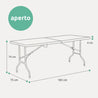Tavolo rettangolare 180 cm da esterno pieghevole con maniglia // linea Go Cantelia effetto rattan antracite