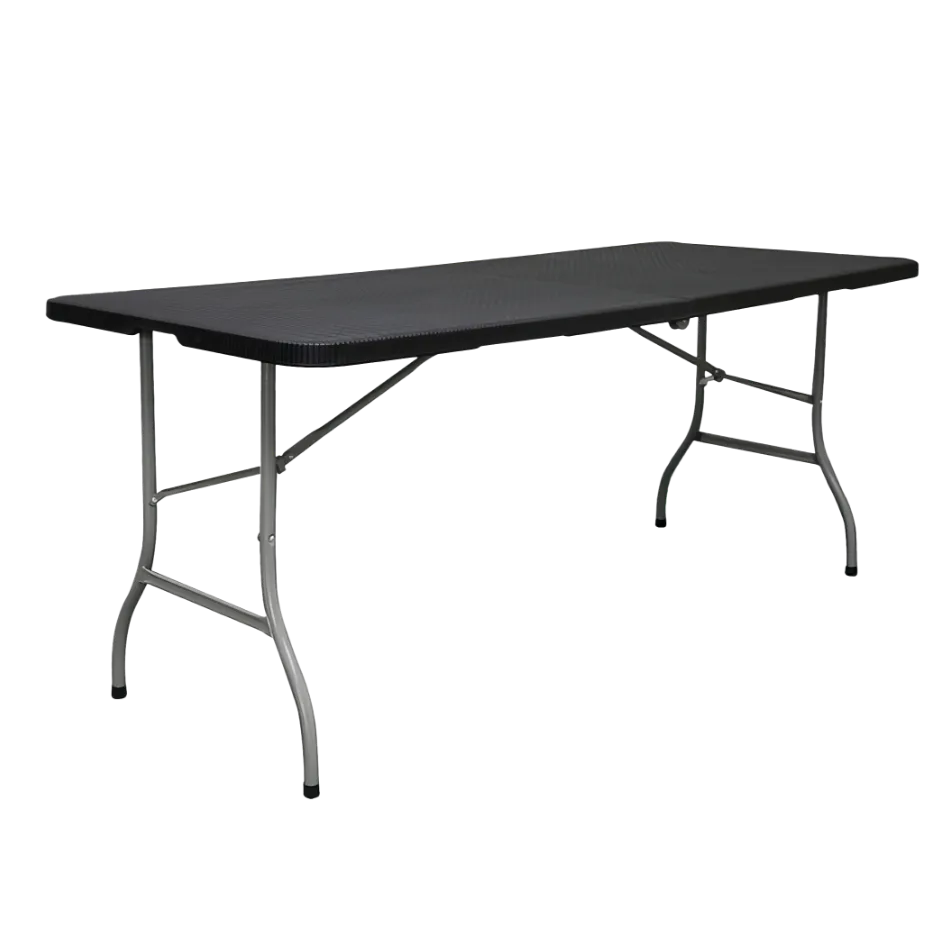 Tavolo rettangolare 180 cm da esterno pieghevole con maniglia // linea Go Cantelia effetto rattan antracite