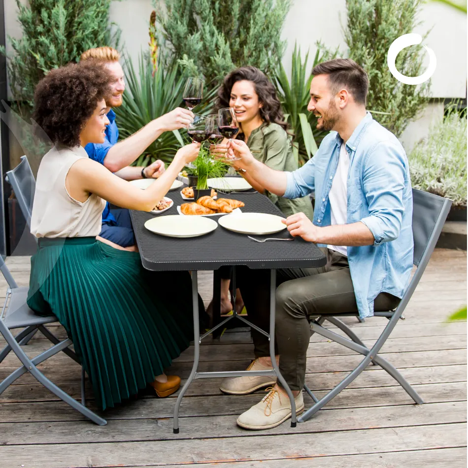 Tavolo rettangolare 180 cm da esterno pieghevole – GOVITA