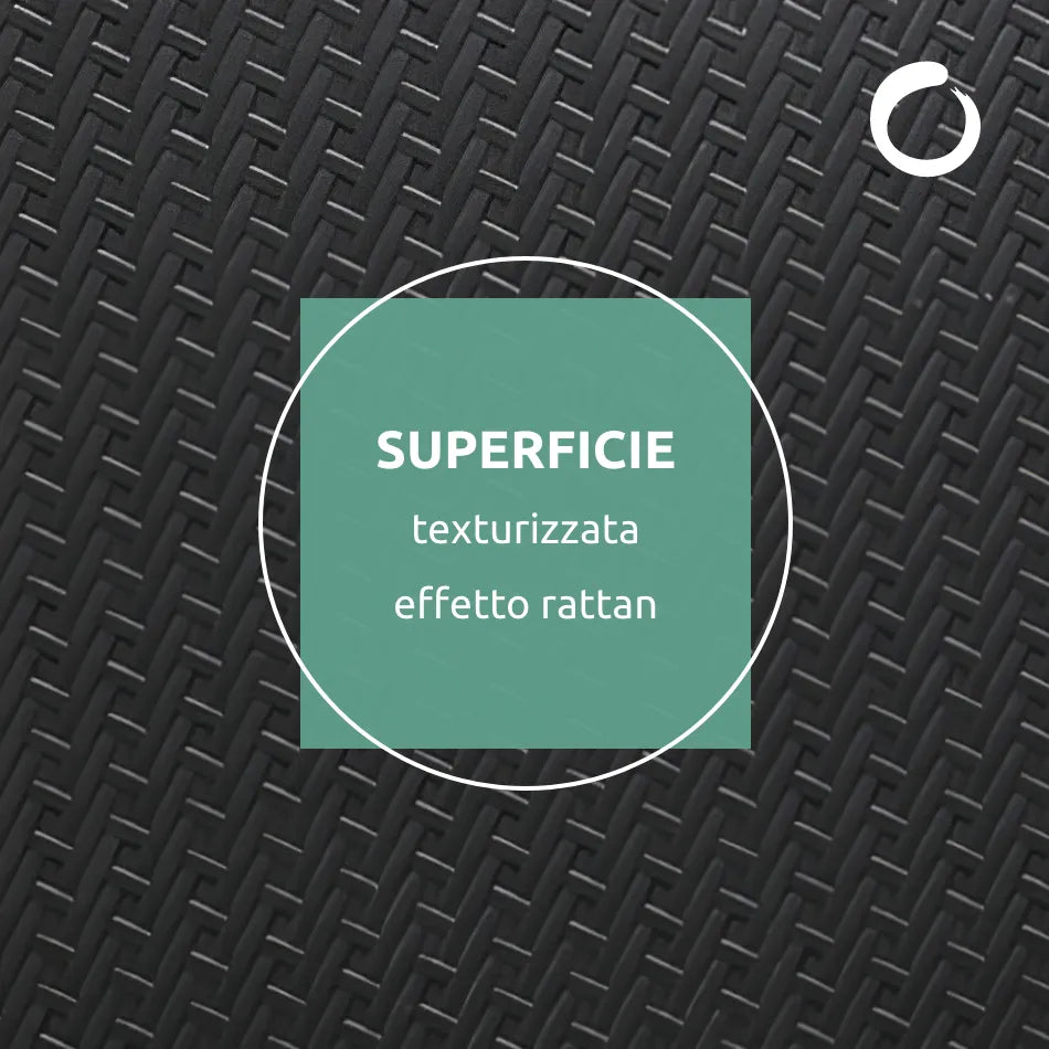 Tavolo rettangolare 180 cm da esterno pieghevole con maniglia // linea Go Cantelia effetto rattan antracite