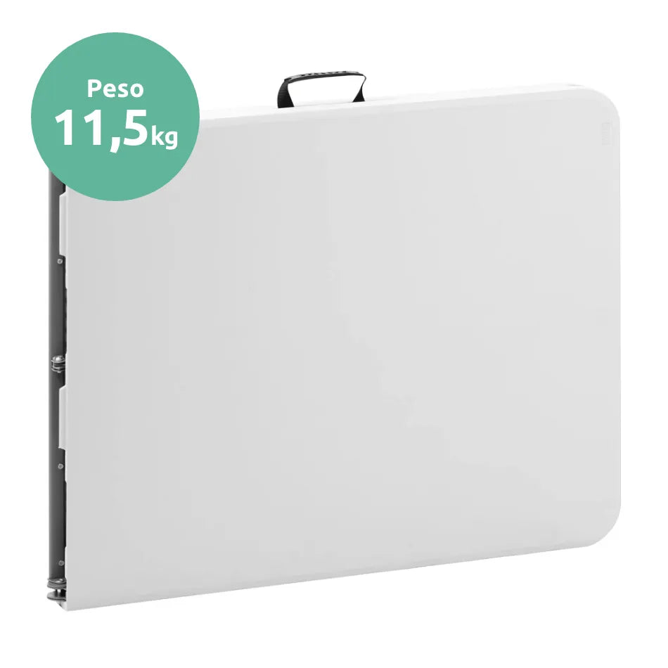 Tavolo rettangolare 180 cm da esterno pieghevole con maniglia // linea Go Napea bianco