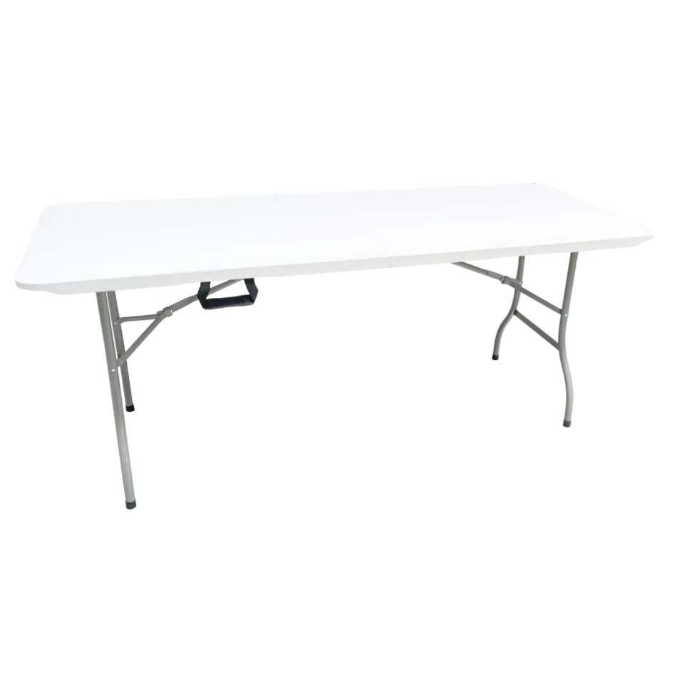 Tavolo rettangolare 180 cm da esterno pieghevole con maniglia // linea Go Napea bianco