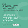 Tavolo rettangolare 180 cm da esterno pieghevole con maniglia // linea Go Napea bianco