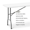 Tavolo rettangolare 180 cm da esterno pieghevole con maniglia // linea Go Napea bianco