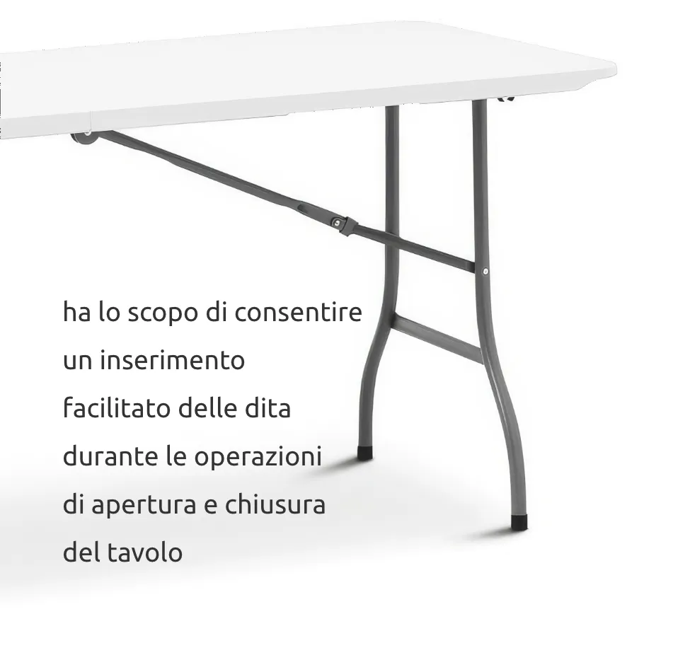 Hortan Tavolo Pieghevole Rettangolare Multifunzione Con Piano In Resina E Struttura Richiudibile Salvaspazio In Acciaio, Per Arredo Esterno, Interno, Giardino, Terrazzo, Pic Nic e Campeggio