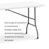 Tavolo rettangolare 180 cm da esterno pieghevole con maniglia // linea Go Napea bianco