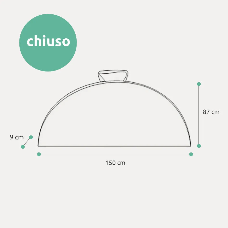 Tavolo rotondo diametro 150 cm da esterno pieghevole con maniglia // linea Go Napea bianco