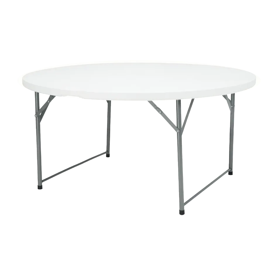 Tavolo rotondo diametro 150 cm da esterno pieghevole con maniglia // linea Go Napea bianco