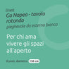 Tavolo rotondo diametro 150 cm da esterno pieghevole con maniglia // linea Go Napea bianco