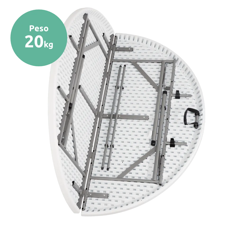 Tavolo rotondo diametro 150 cm da esterno pieghevole con maniglia // linea Go Napea bianco