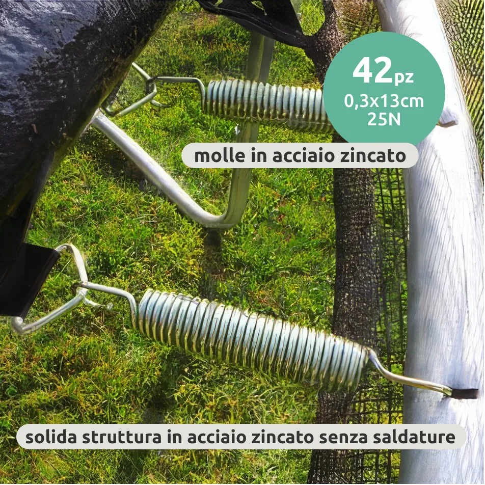 Trampolino elastico rotondo da giardino con rete di sicurezza e scaletta, diametro 250 cm // Go Jump